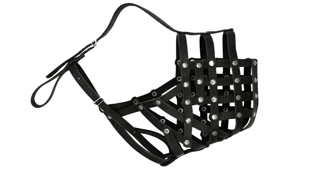 Dogs My Love Leather Basket Muzzle 2 Background Removed